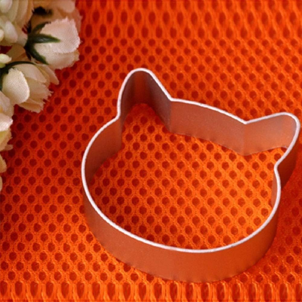 2 Pcs Cookie Cutters, Aluminum Alloy Cartoon Cat Head Design Pastry Cookie Cutter Suitable for Cookie Cake Fondant DIY Baking Bakeware Decoration image number 4