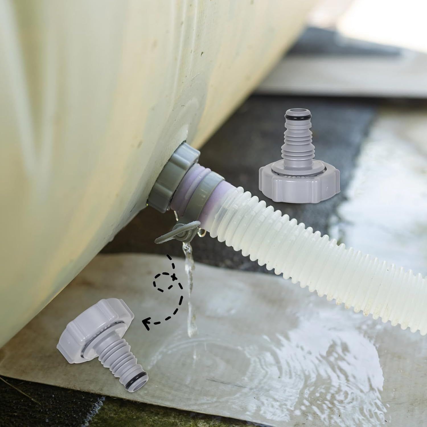 P6H1419 Drain Valve, Drainage Adapter for Drain, Swimming Pool Hose Adapter Hose Replacement Plug, Pipe Valve Connection for Swimming Pool Maintenance image number 1