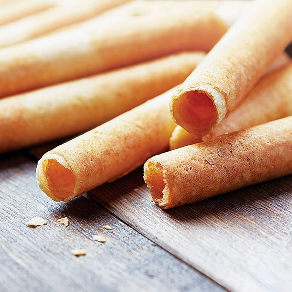 Choi Heong Yuen Bakery Egg Rolls Traditional Macau Biscuits Cookies Read to Eat Snack for Lunch Box Office Pantry 315G