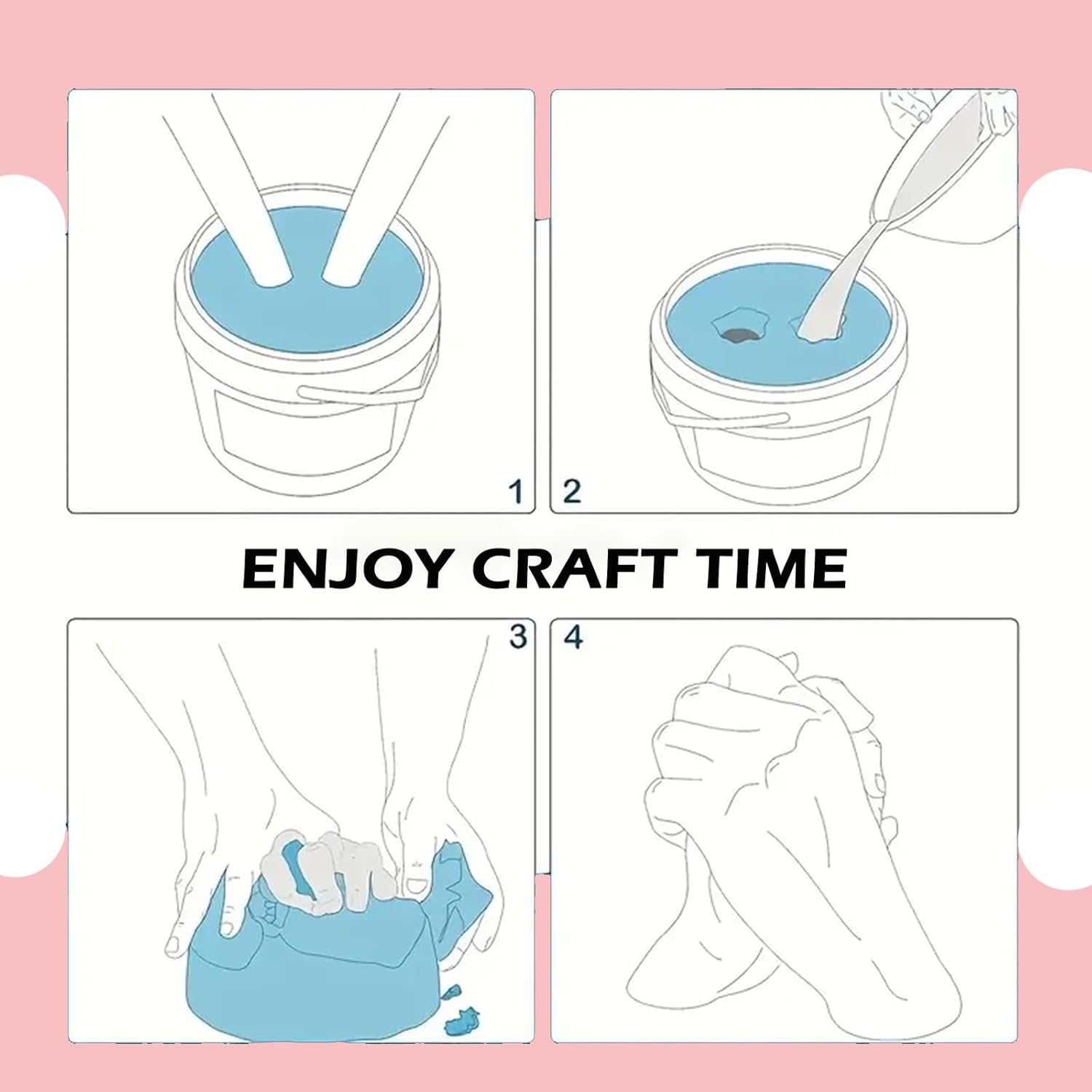 Plaster Hand Casting Kit for Couples, Hand Mold Keepsake Kit - Parent-Child Set, Couples Gifts for Anniversary, Mothers Day, Valentines Day, Christmas, Wedding Engagement image number 2