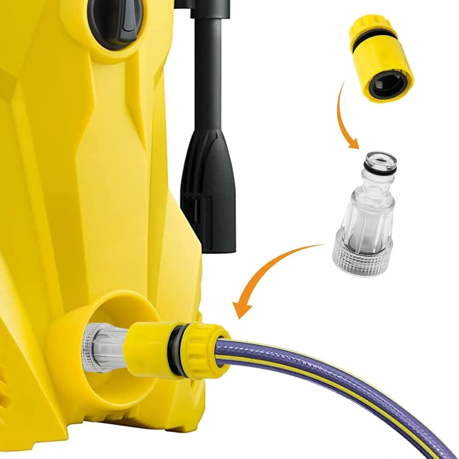 Pressure Washer Gun Adapter, 3 Pieces Plastic Machine Water Filter Washer Inlet Filter 3/4 Inch Connection for Pressure Washer Hose Pressure Washer Gun Adapter