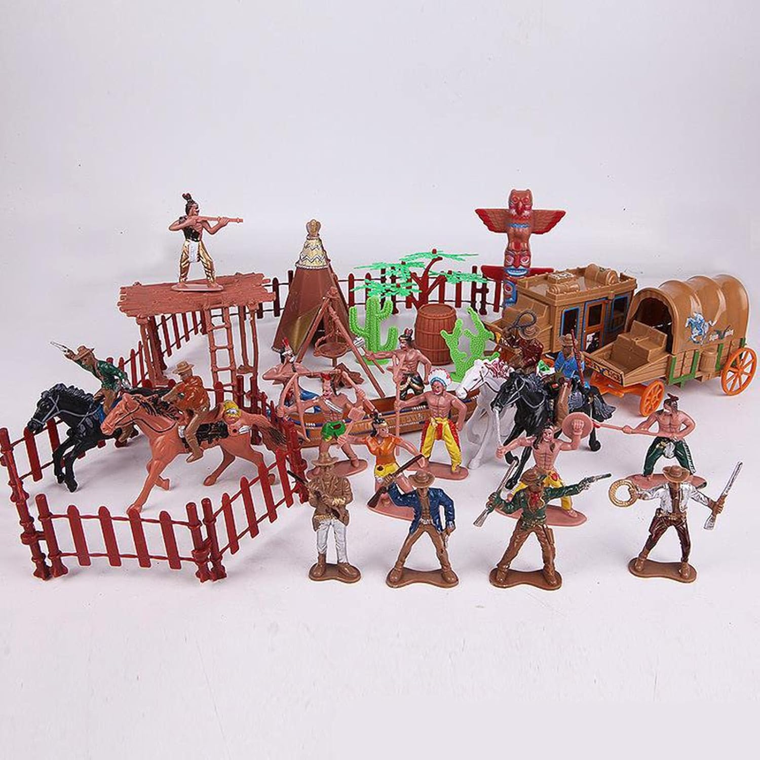 1 Set Cowboys and Plastic Figurines Playset Figures Home Decor image number 3