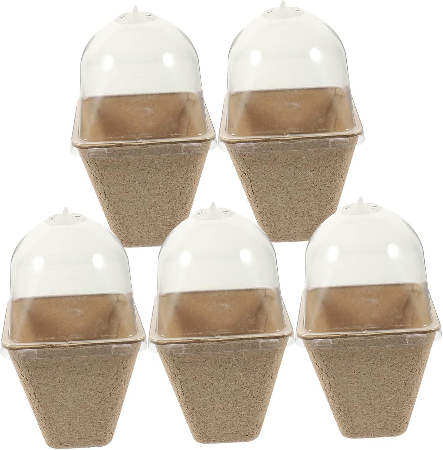 20Pcs Flower Pots for Outdoor Plants Pulp Trays Air Vent Moisture Retention image number 2