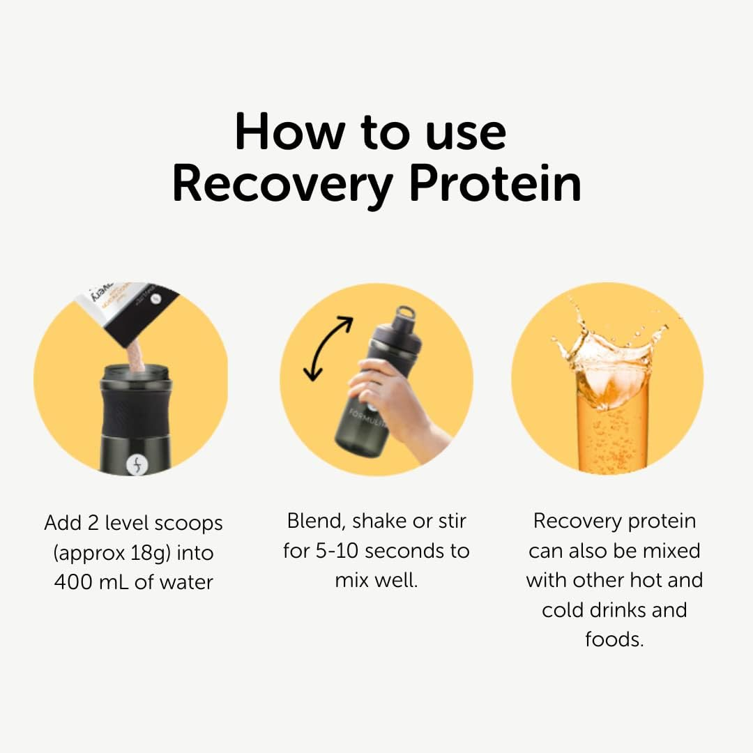 Formulite Recovery Protein Pouch 500G, with Collagen and Amino Acids, High Protein, Low Carb, Low Sugar, Gluten Free, Dairy Free for Men and Women (Berry Apple) image number 4