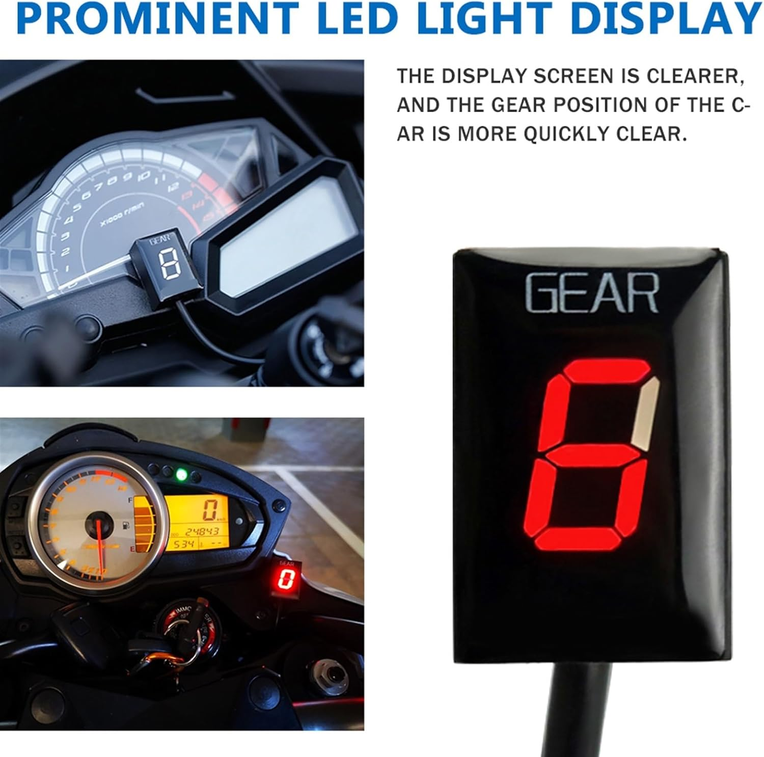 Gear Indicators, for CB300F CB 300 F 2015 2016 2017 2018 CB 300F Motorcycle Accessories1-6 Speed Gear Display Indicator Digital Meter (Size : Only Bracket-Red) image number 3