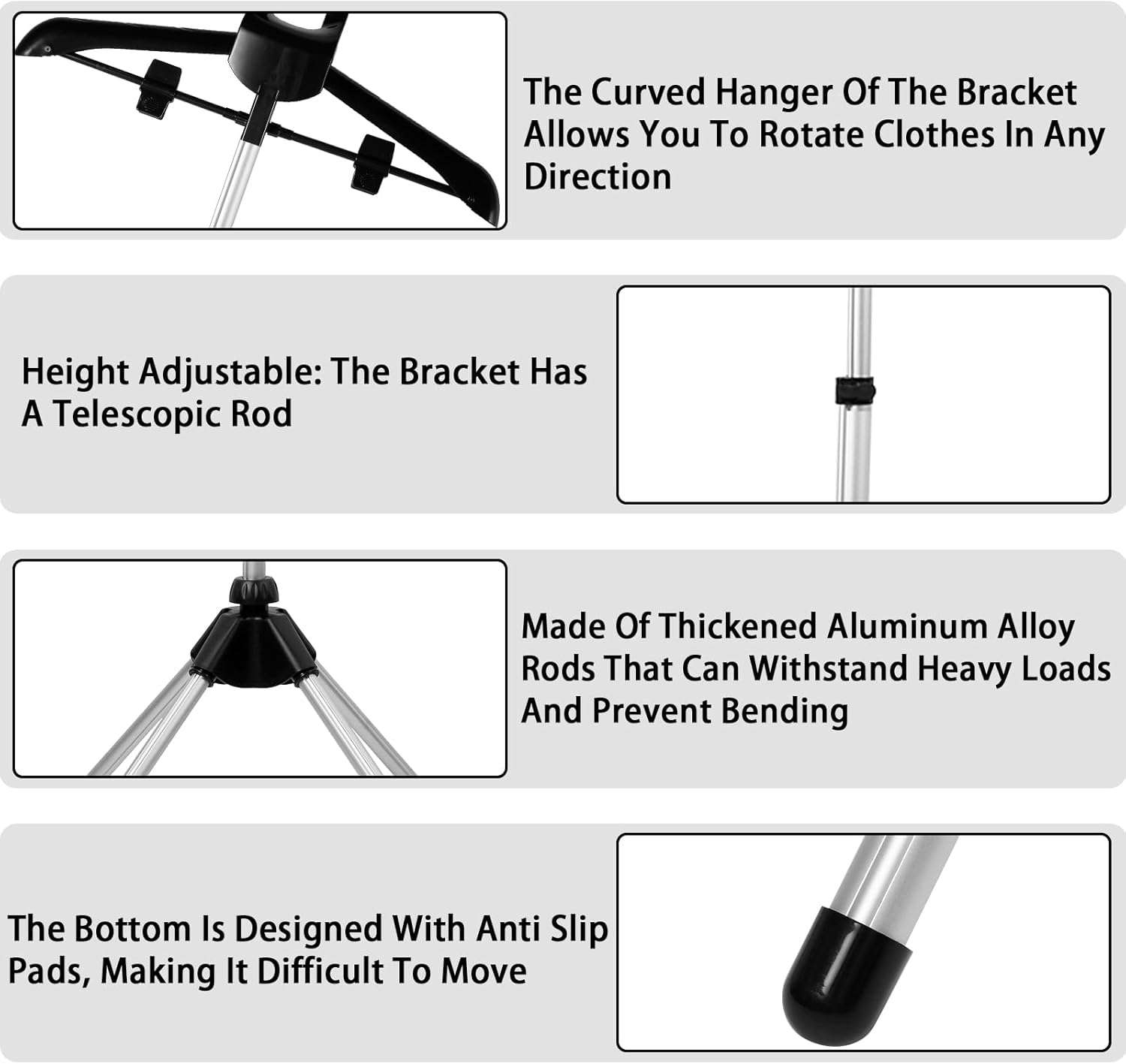 Steamer Hanger Stand - Adjustable Height Handheld Garment Steamer Stand 360&deg; Rotatable Steam Iron Stand Foldable Clothes Steamer Rack Standing Streamer Bracket for Steaming Clothes image number 5