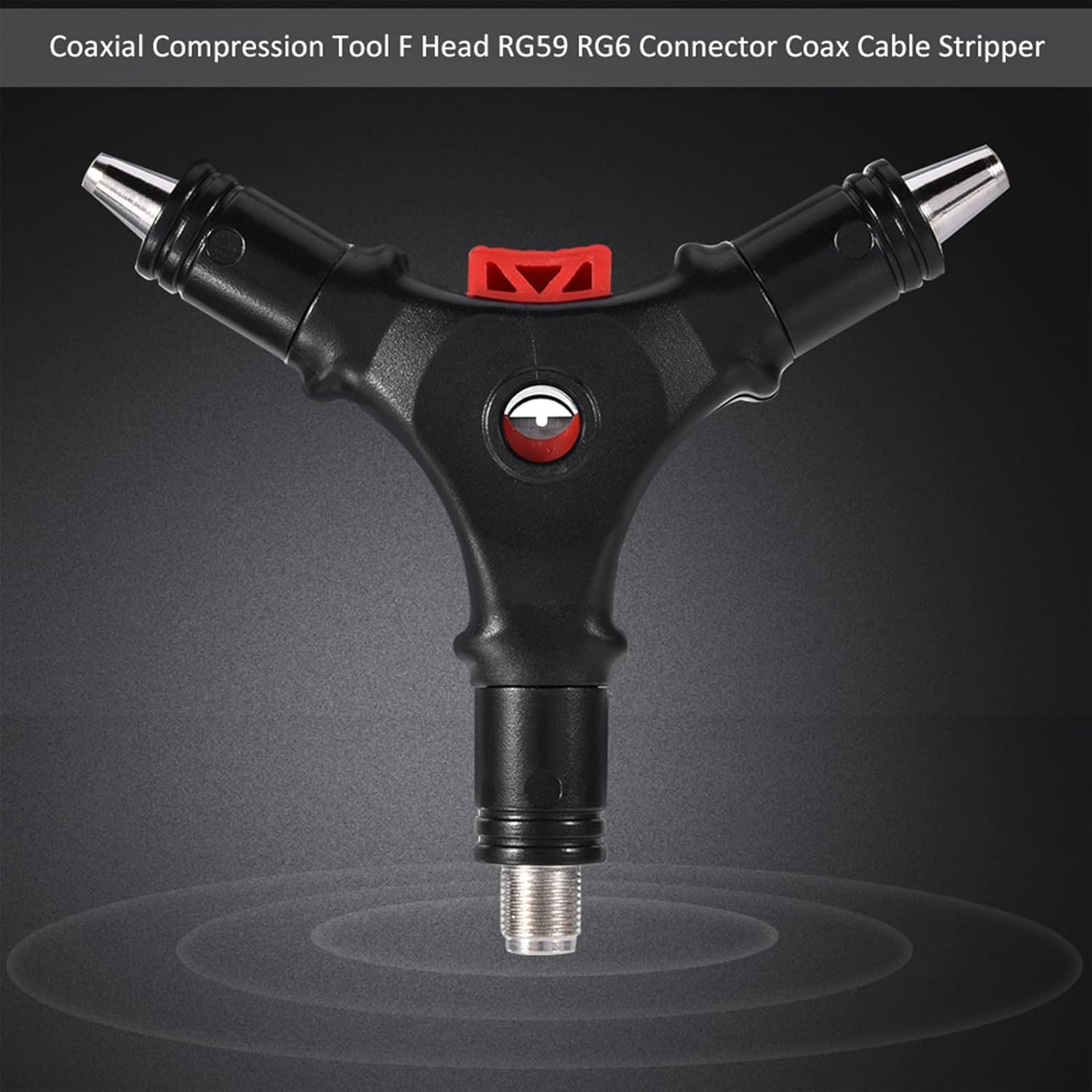 F Head Cable Stripper, Coaxial Compression Tool F Head RG59 RG6 Connector Coax Cable Stripper Flares Braid, Saves Time on Cable TV and Satellite Installations image number 2