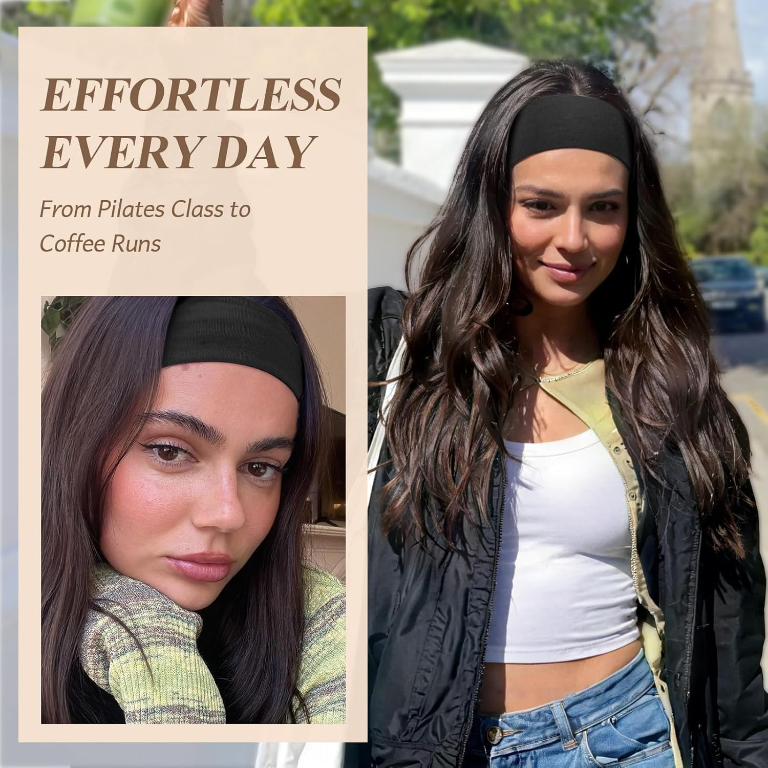 Tumurup Women'S Sports Headband, Pack of 10, Thin Elastic Hair Bands, Non-Slip Headband, Soft Hair Band, Yoga, Fitness, Running image number 1