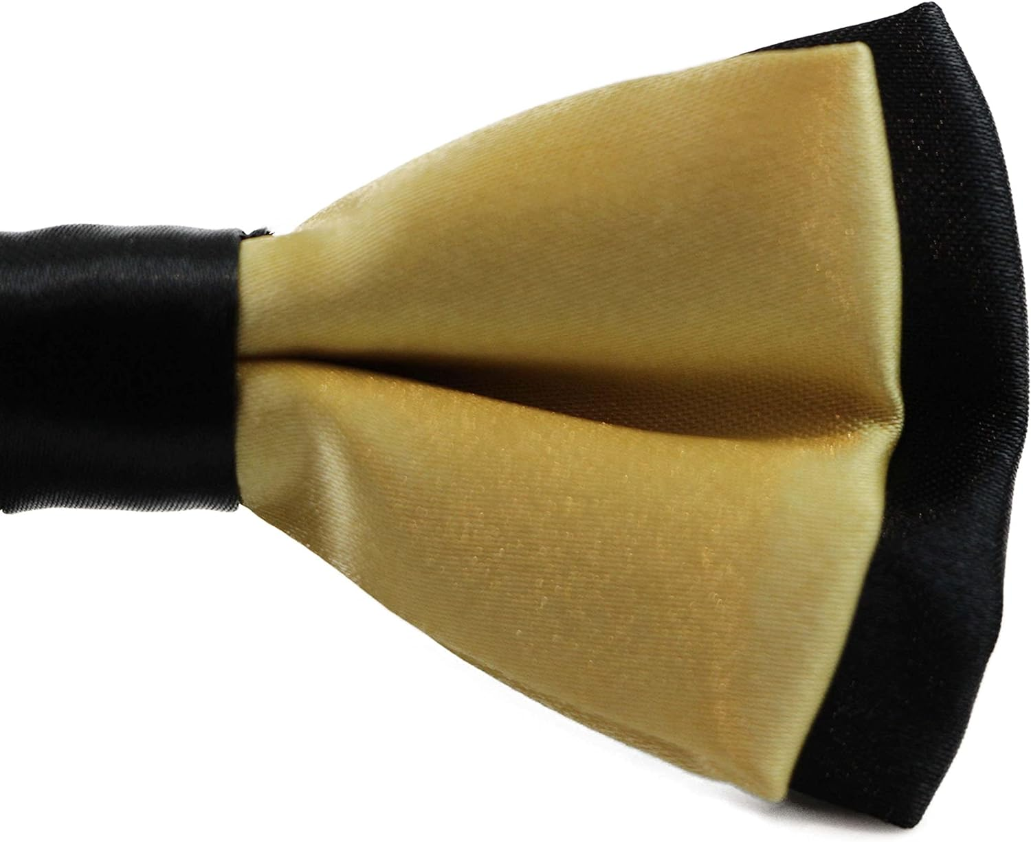 Boys Yellow Gold Two Tone Layer Bow Tie Black, Yellow Gold