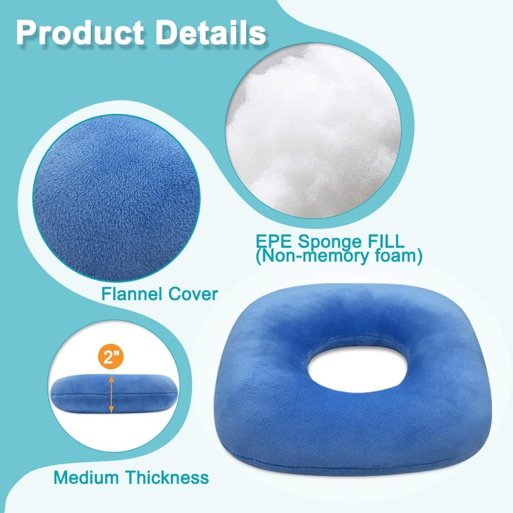 Ear Piercing Pillow for Side Sleepers Ear Pillows with Holes for Ear Pain Earring Donut CNH Pillow for Pressure Sores Relief Ear Guard Protection Cushions for Sleeping
