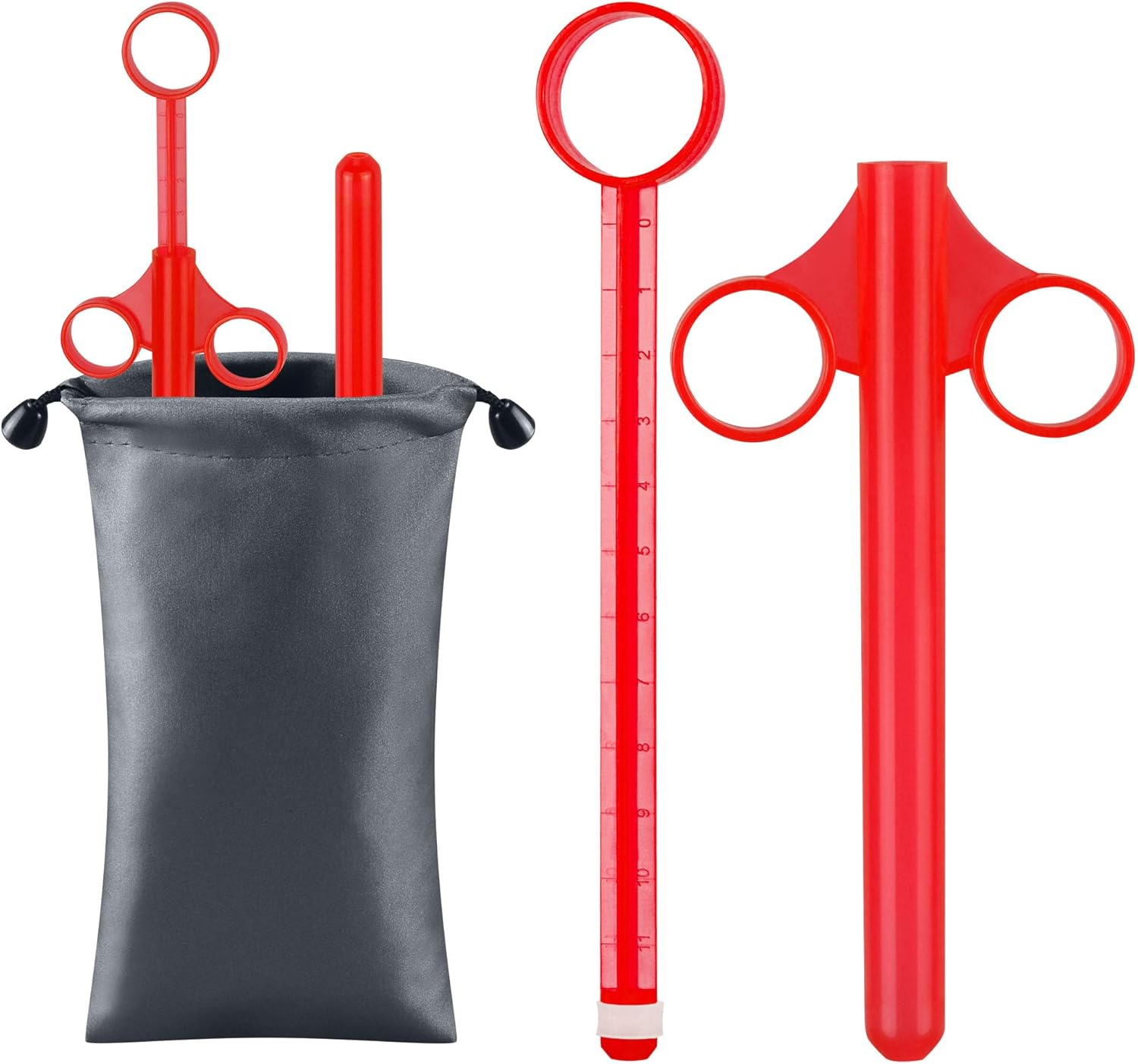 [2 Pack+Storage Bag]Lube Applicator for Women,Men,Precision Female Lubricant Tube Applicator with [10Ml Precision Markings][Easy Use/Clean][Reusable][Silicone][No Disposable]