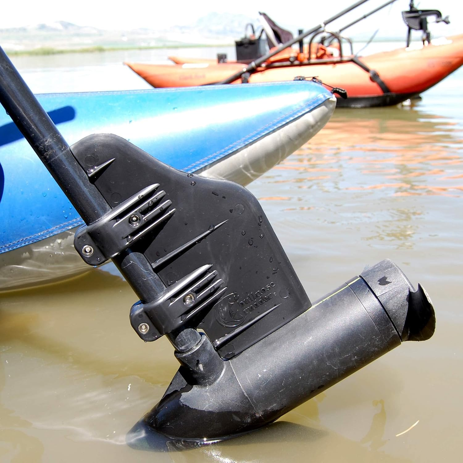 Bullnose Rudder Clamp on Boat Rudder Fits a 1.125" Transom Trolling Motor Shaft. Commonly Used For, Inflatable Pontoon, Pelican Bass Raider 10E, Fishing Kayak, Canoe, Jon Boat, Etc. USA Manufactured image number 5