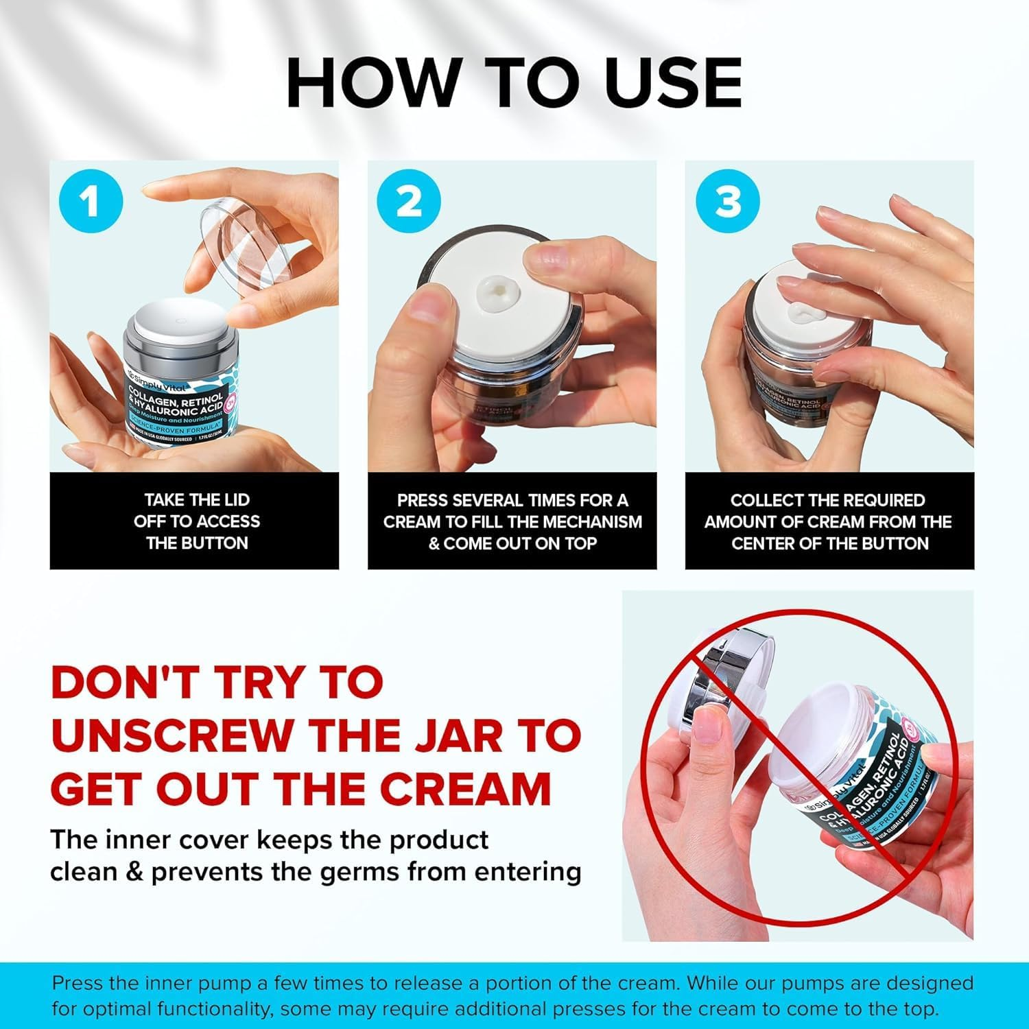 Collagen, Retinol & Hyaluronic Acid Anti-Aging Face Moisturizer - Firming Skin Care for Face, Neck & D&eacute;collet&eacute; - Daily Face Cream for Day & Night - 1.7 Fl.Oz. image number 2