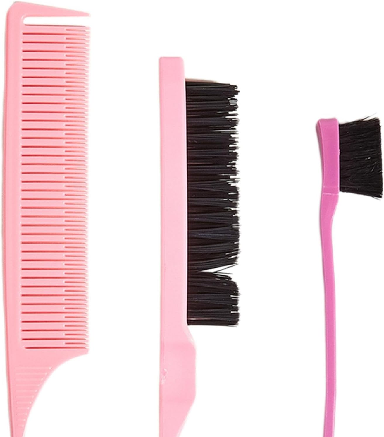 Eigell 3 Pieces Hair Styling Comb Set, Pin Tail Combs Sturdy Slick Brush Set Bristle Hair Brush Edge Brush for Smoothing Hair & Flyaways image number 2