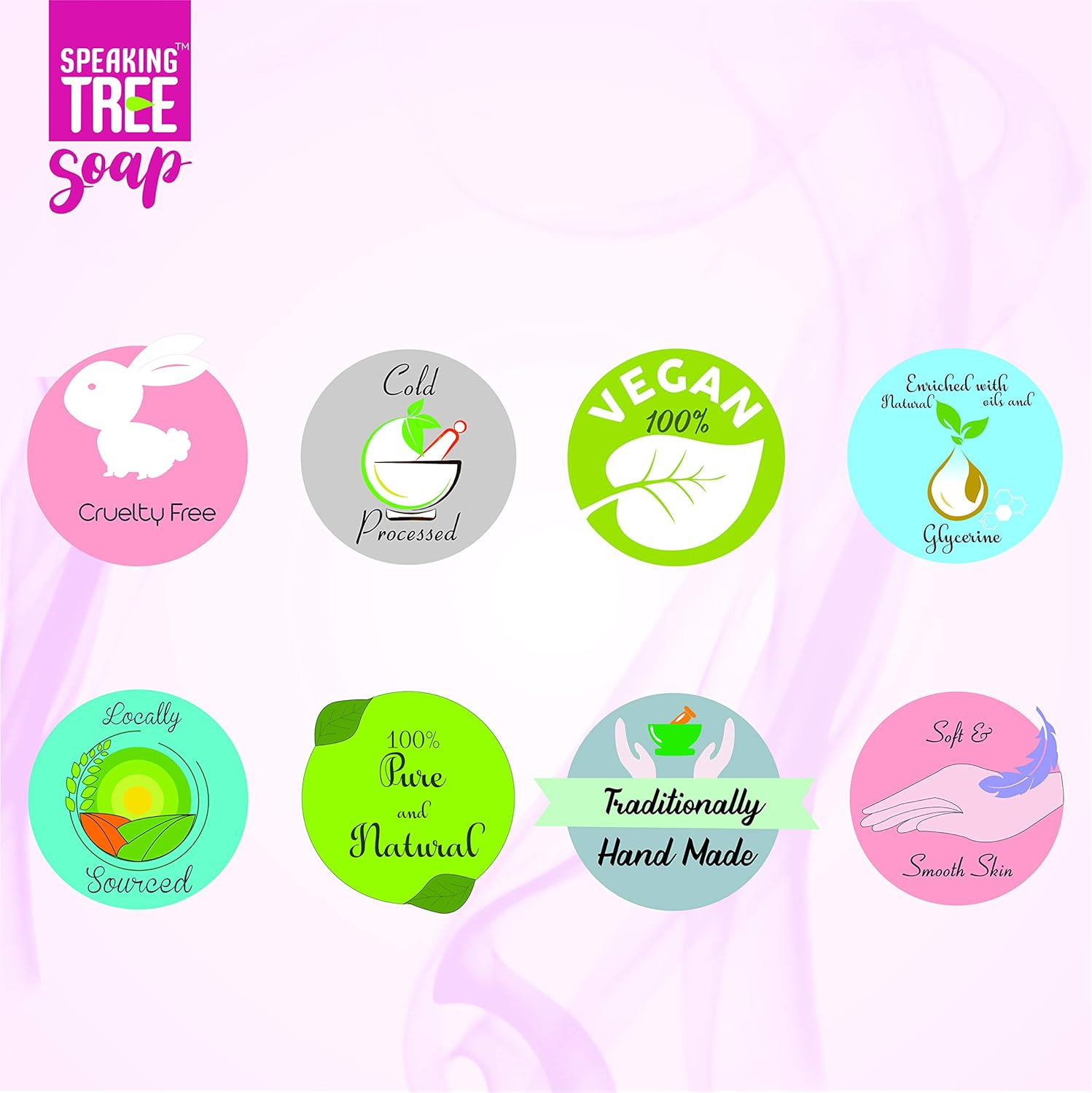 Speaking Tree - Soothing Lavender Specially Formulated and Cold Processed Handmade Soap for Perfectly Clean Skin (Pack of 3) image number 1