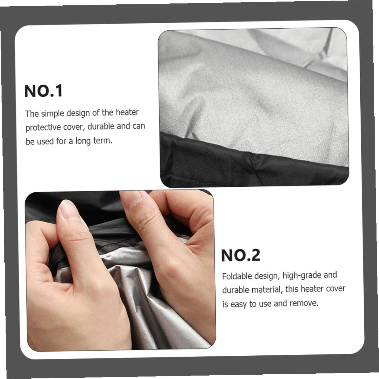 Heavy Duty Outdoor Heater Cover Wear-Resistant Oxford Fabric Patio Protector for Garden Heater Windproof Dustproof Shield for Sun Rain Snow Frost Protection image number 2