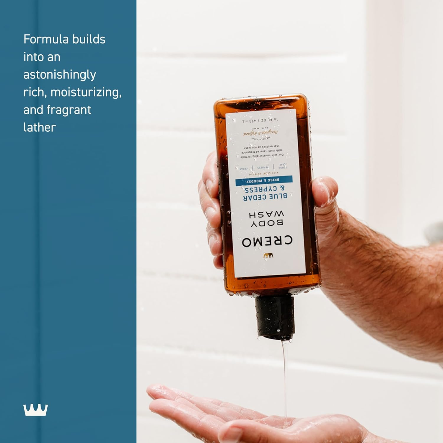 Cremo Body Wash Men, a Woodsy Scent with Notes of Lemon Peel, Cypress and Cedar, 16 Fl Oz image number 6