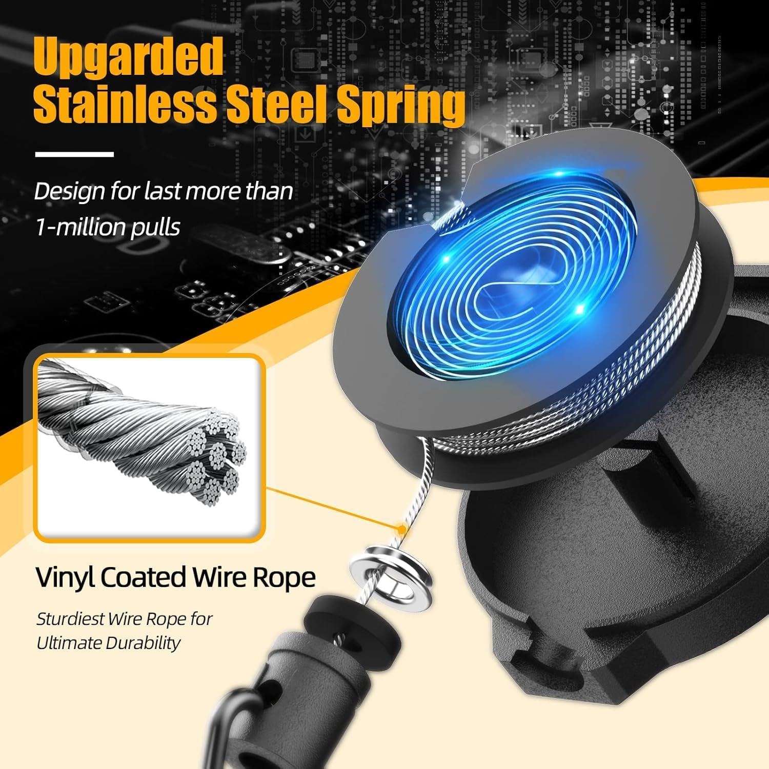 Aieve 2 Pack Heavy Duty Badge Holder, Carabiner Retractable Keychain, Outdoor Tactical ID Badge Reel with 31.5'' Coated Steel Cord, Bearing 8.0 Oz (Laser Grey) image number 1