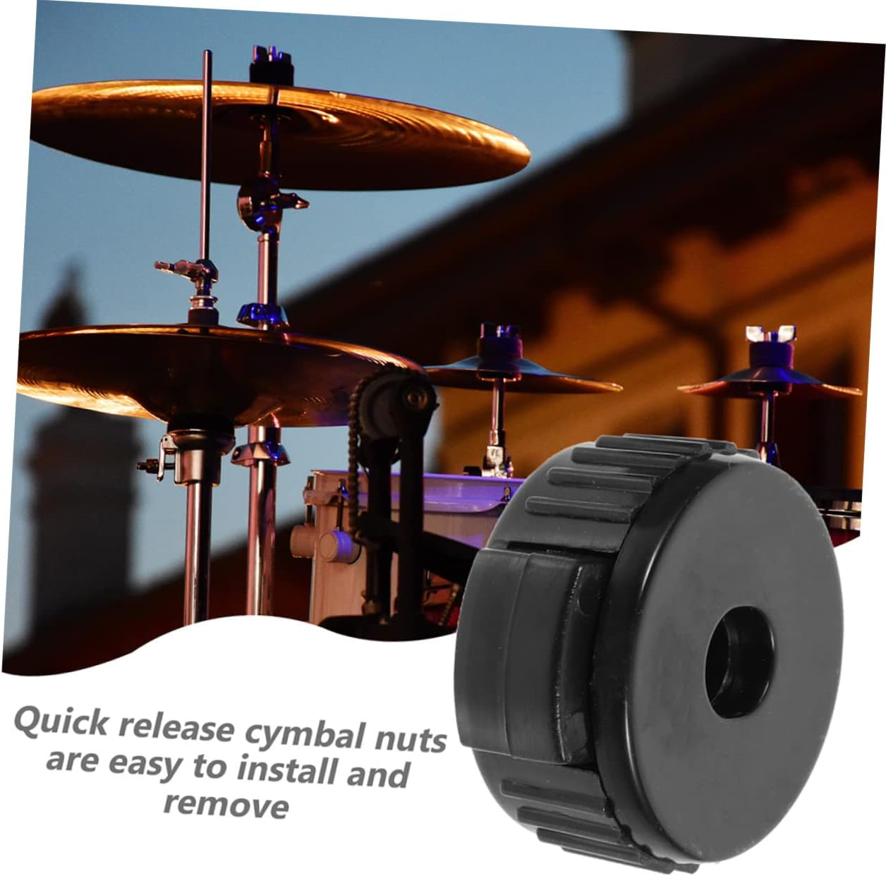 ERINGOGO Quick Assembly Nuts Set for Drums 6 Pcs Drum Nut Fixing Buckle Rugged Practical for Drummers image number 1