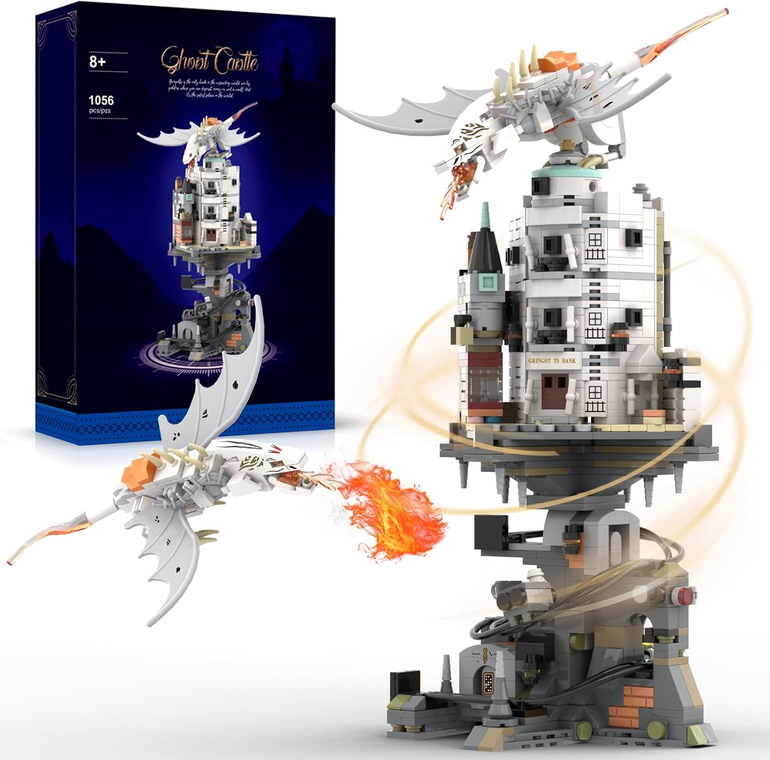 Magic Castle Wizarding Bank Building Sets with Light, Magic Architecture Model Collection Display, Compatible with Building Blocks, Ideas Gift Building Toy for Adults Boys Girls (1056 PCS) image number 6