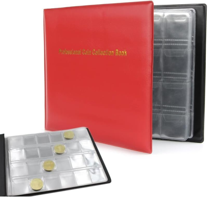 240 Coins Holder Collection Storage Collecting Penny Pocket Album Book RED AUS image number 2