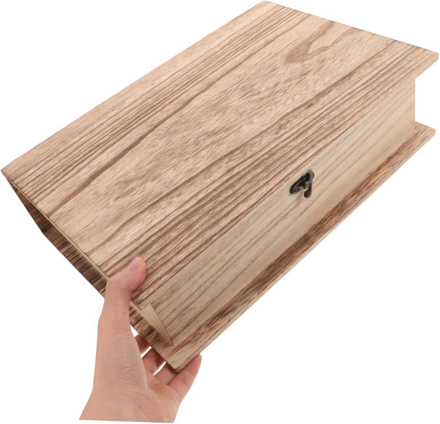 2Pcs Jewelry Storage Box Unfinished Wooden Keepsake Organizer Wooden Bible Storage Box image number 6