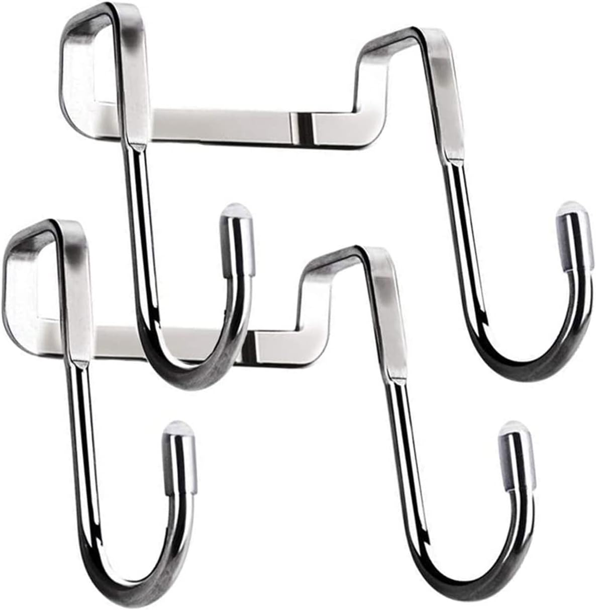 Over the Door Hanger Hook Stainless Steel 6 Pack Free Punching Cabinet Door without Trace Clothes Hook Door Back Wall Mounted Hooks image number 4