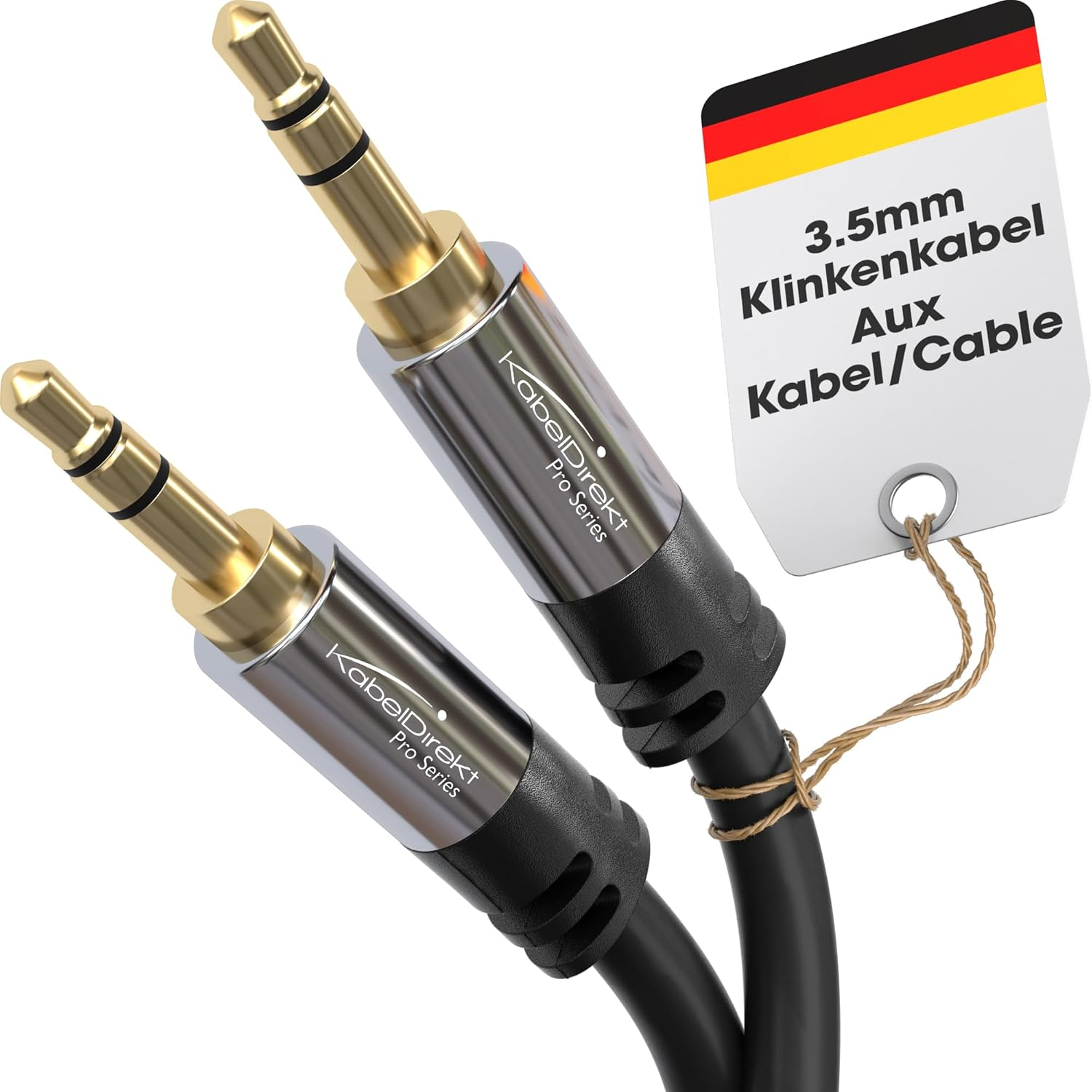 Kabeldirekt &ndash; Jack Cable, 3.5Mm Aux/Audio Cable &ndash; 10M &ndash; Available in 0.3M to 10M &ndash; Suitable for Headphones &ndash; Mobile Phone &ndash; PC & Laptop Audio &ndash; Car &ndash; Hifi &ndash; Stereo, Black