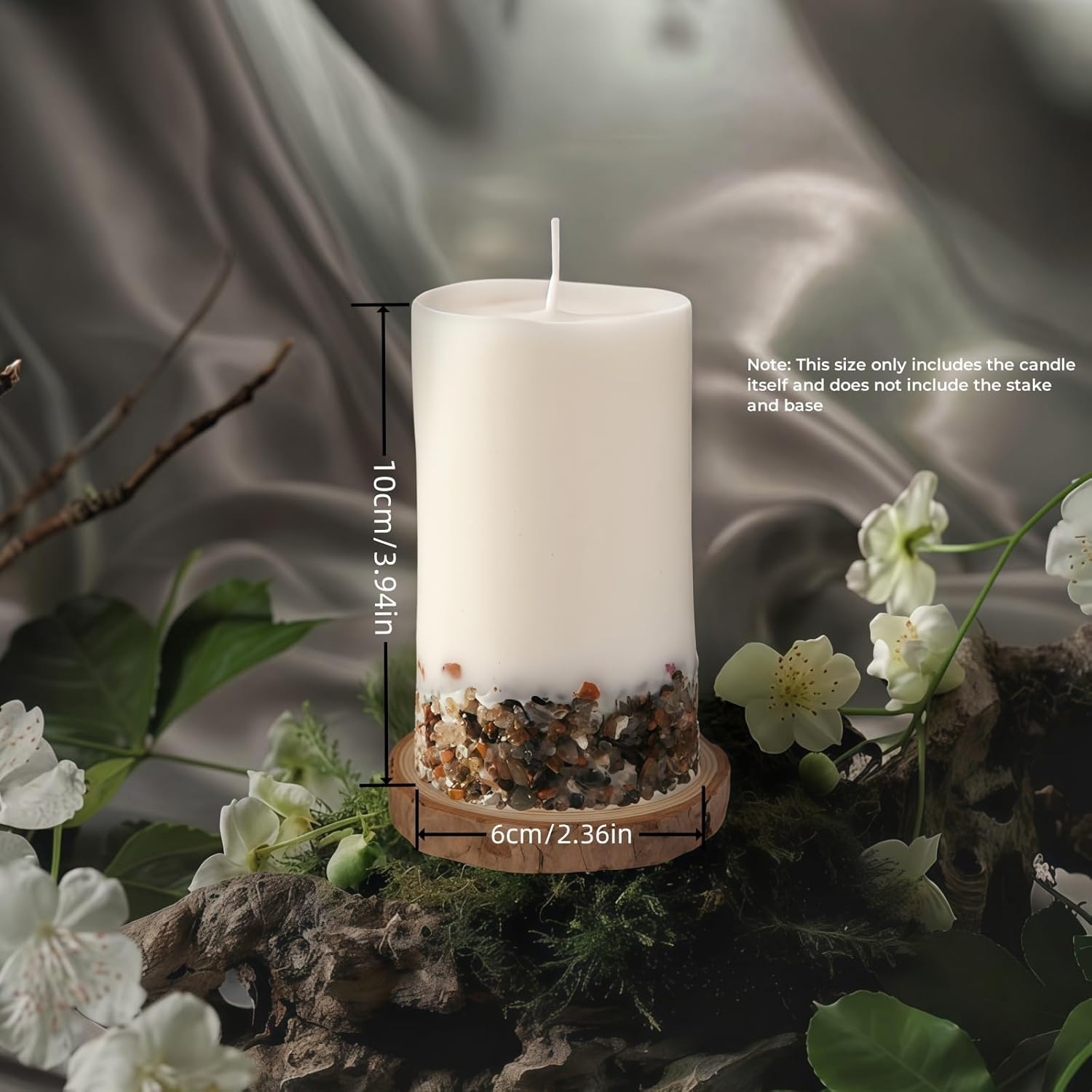 Crystal Candle,Jade Stone Infused Crystal Candle Gift,100% Natural Soy Wax with Plant Fragrance,48H Burn Time, Handmade Scented Candles,10Cm X 6 Cm (Lavender) image number 3