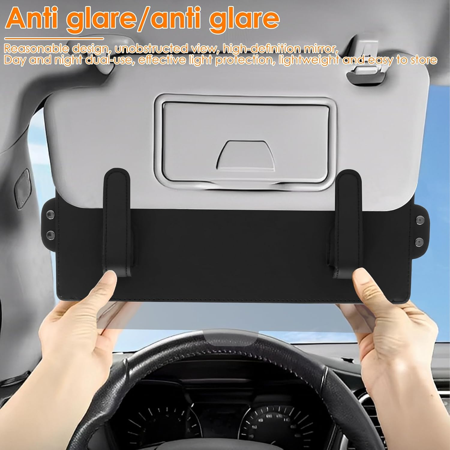 Car Visor Sunshade Extender, anti Glare Adjustable Sun Visor Extender for Car, Window Shade Universal Beautiful and Practical Car Visor Extension Sun Blocker for Automotive (Black)