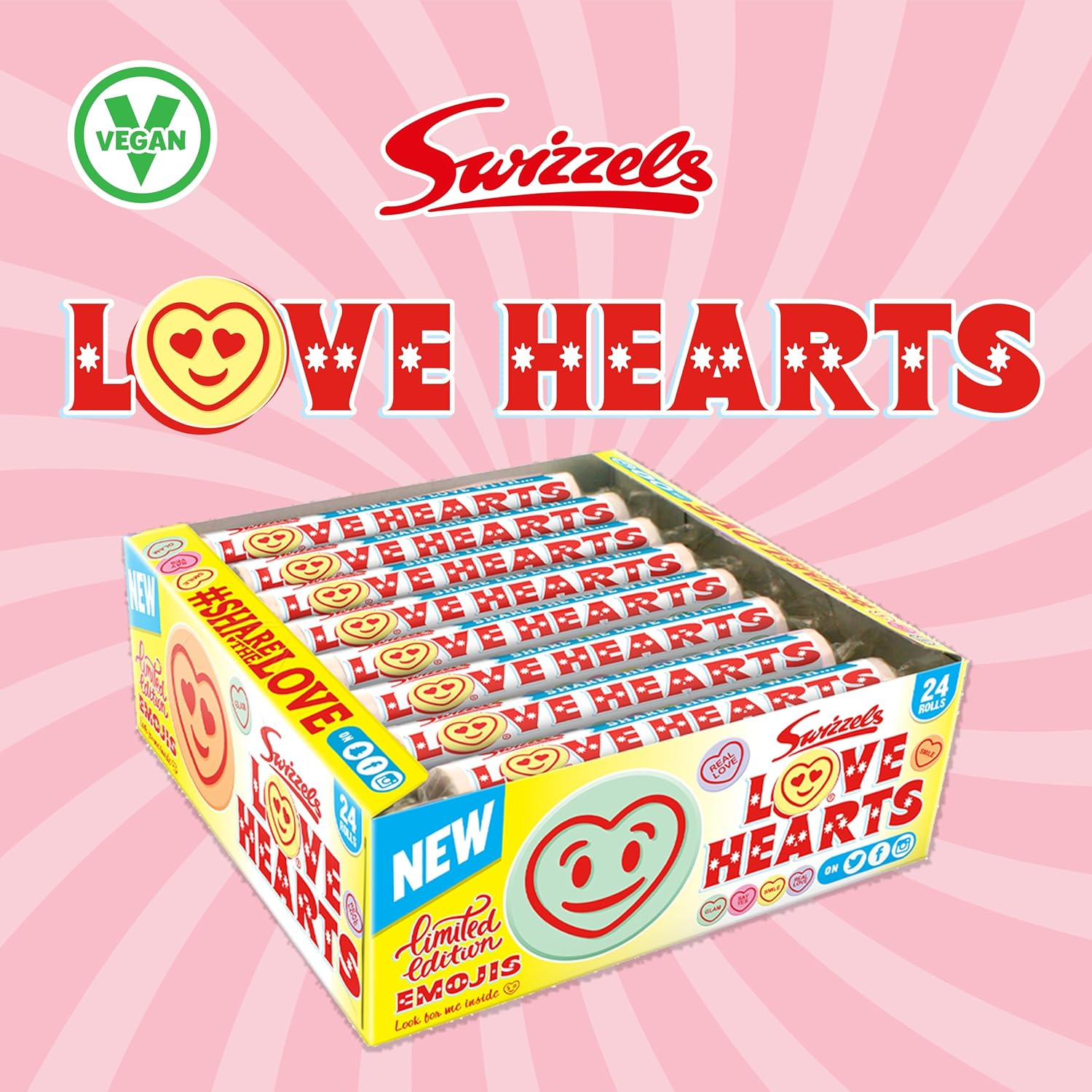 Swizzels Giant Love Hearts,24 Count (Pack of 1) image number 5