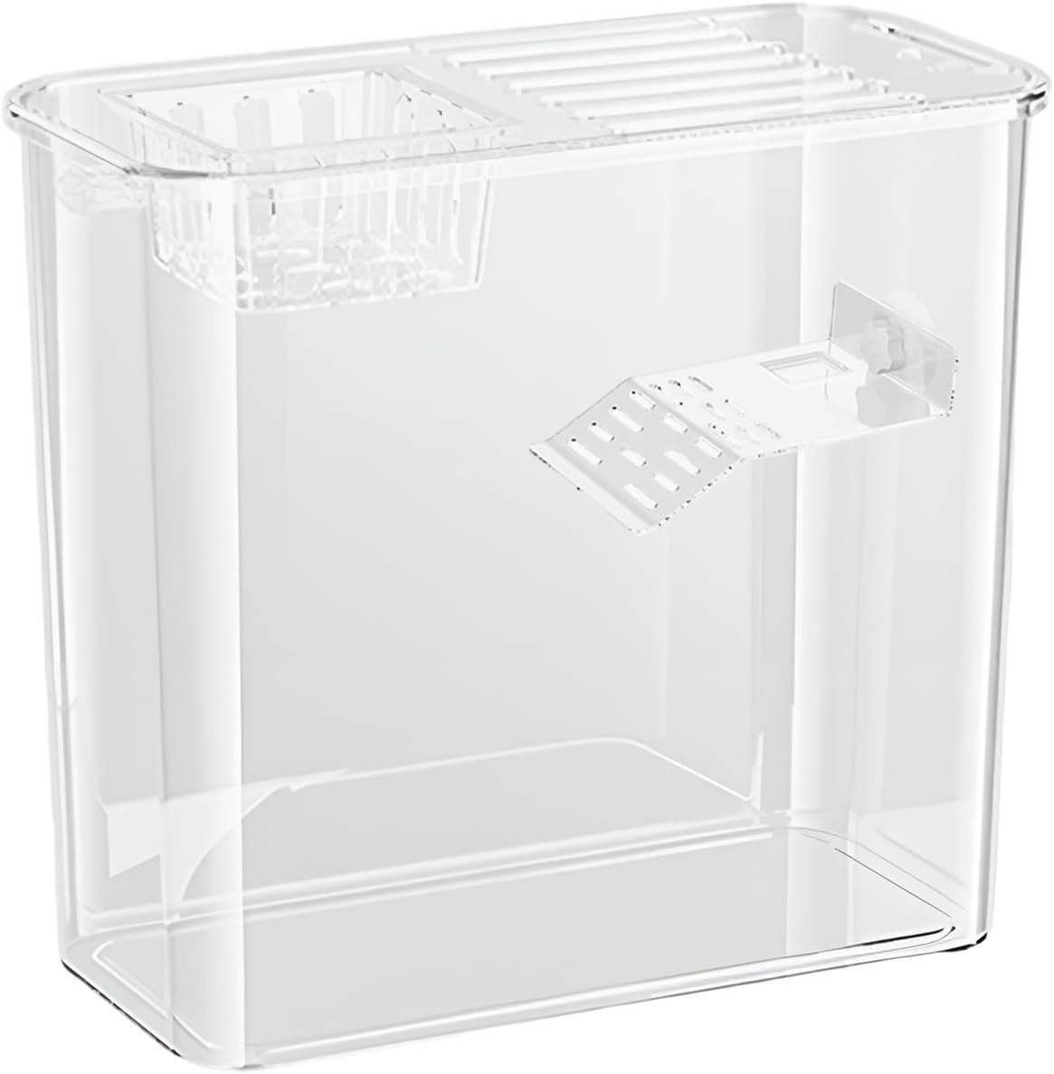 Turtle Aquarium, Creative Turtle Fish Terrarium, 12.2X11.02X6.1 Inches Clear Water Land Habitat Tank, Multi- Reptile Tank with Basking, Raising Cave for Aquatic Pets image number 6