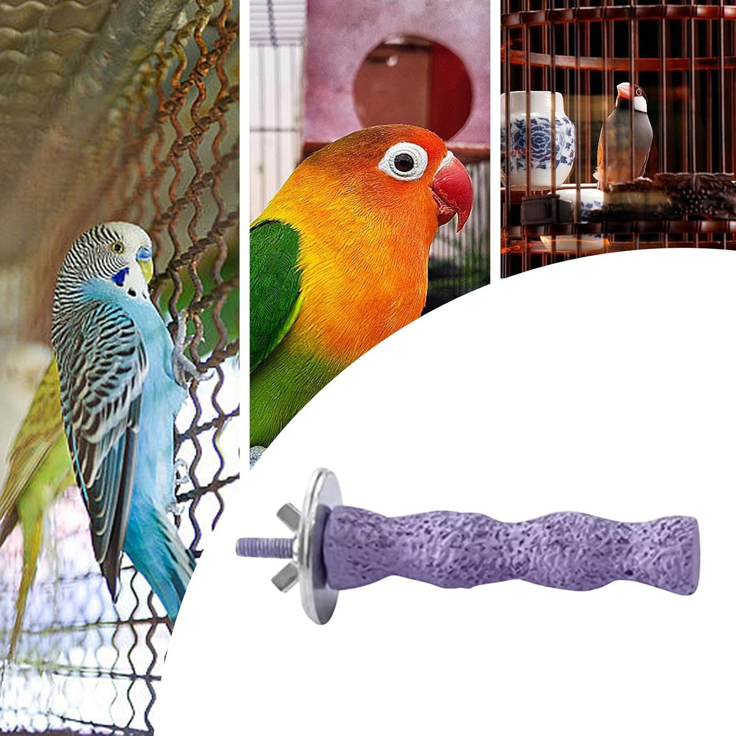Birdcage Perch | Birdcage Stand - Toy Exercise Cage Stick Nail Sharpener Outdoor Training Cockatiel Button Parrot image number 4