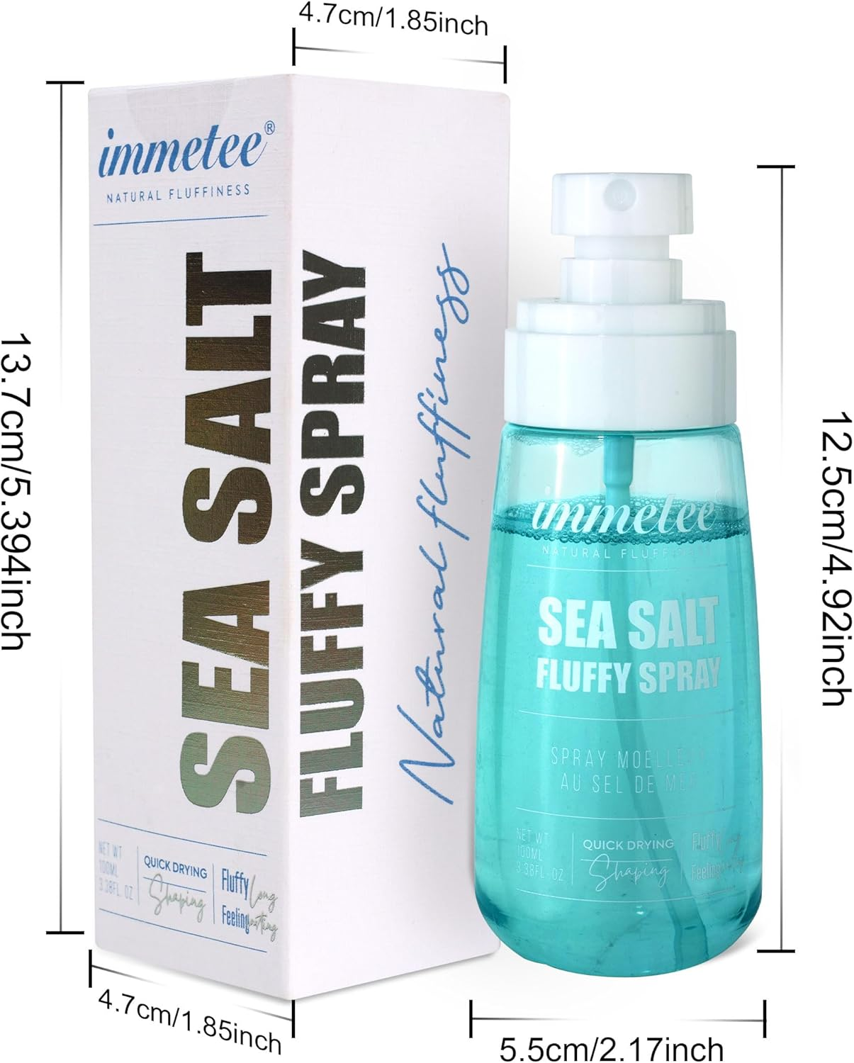 Immetee Hair Volumizing Spray, Double the Hair Volume, Keep Your Hair Soft & Fluffy All Day Long, Spray Volume Texture Styling for Men and Women 100Ml/3.38 Fl Oz image number 1