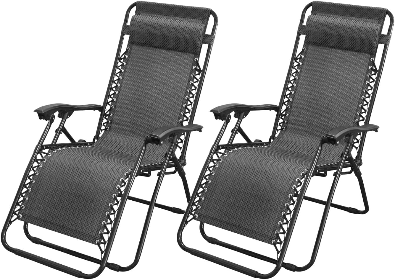 Pack of 2 Zero Gravity Chair by Lenoxx for Lawn, Patio | Stress-Free | Padded Headrest | Anti-Gravity for Relaxation | Steel Frame | Weather Resistant image number 2