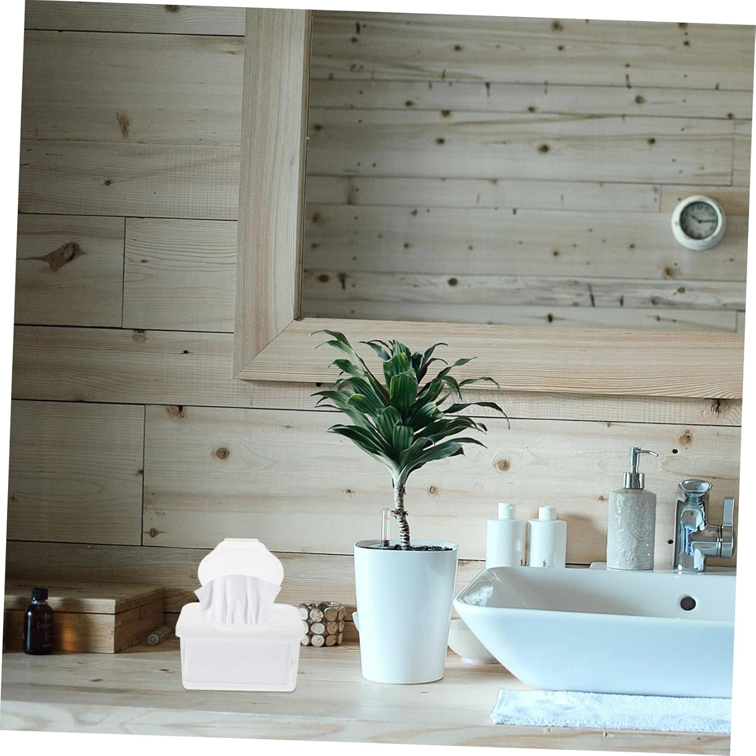 HOMOBABE Portable Refillable Wipe Container with Dustproof Lid Lightweight Plastic Wipes Dispenser Box for Travel and Home Use Compact Storage Case image number 5