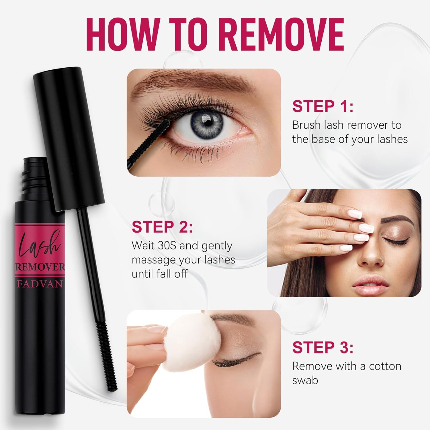 Lash Remover for Cluster Lashes DIY Lash Extension Remover Self Application Lash Glue Remover Lash Bond and Seal Remover Soothing Non-Irritating Lash Remover for Cluster Lashes XJG2 image number 4