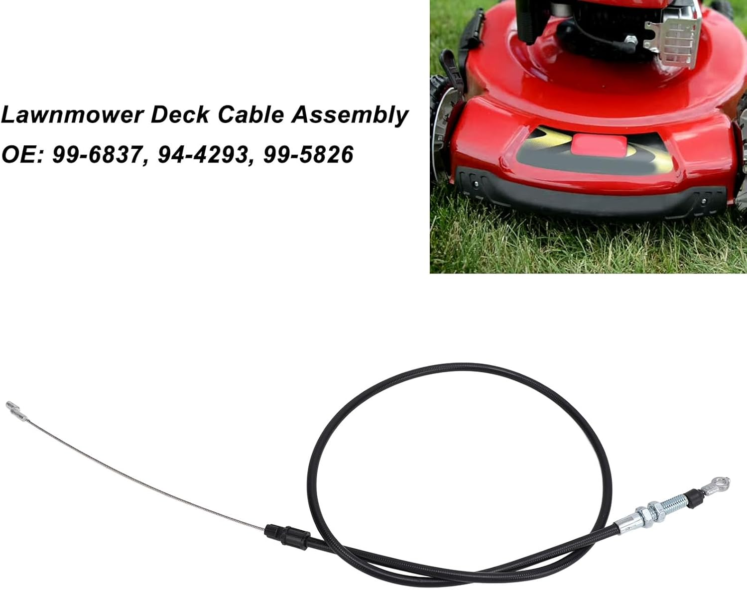 99-6837, 94-4293, 99-5826 Deck Engagement Cable Replacement for Toro Lawn Mower, Deck Cable Assembly Deck Cable Mower Parts image number 3