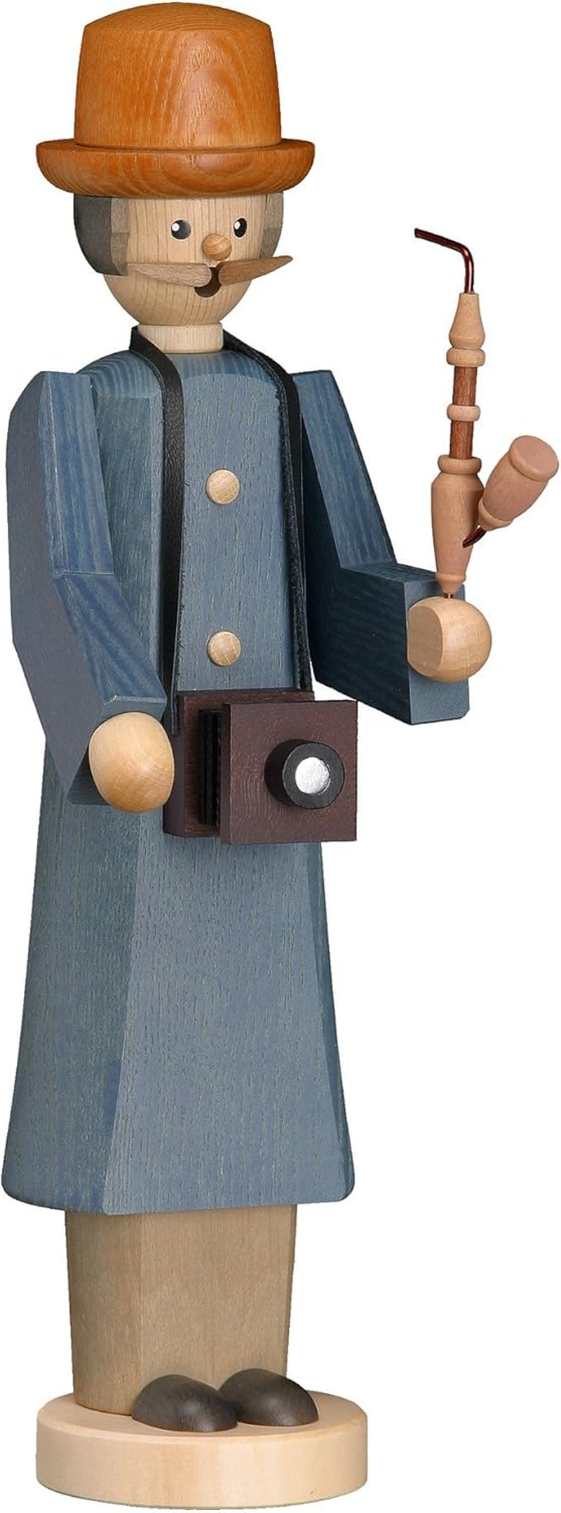 Seiffener Volkskunst German Incense Smoker Photographer, Height 31 Cm / 12 Inch, Original Erzgebirge by Seiffener Volkskunst