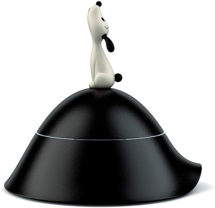 Alessi AMMI19 B Lula' Dog Bowl, Black, Black image number 1