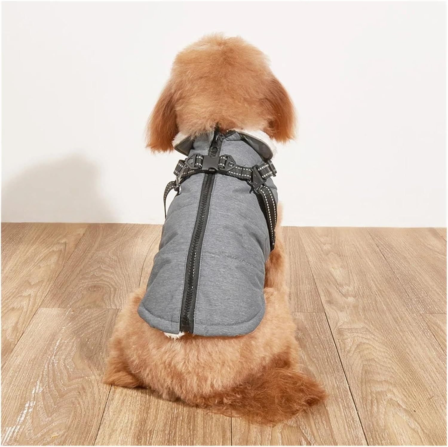 Dog Clothes Reflective Dog Harness Vest Dog Coat Jacket Winter Pet Apparel Pomeranian Poodle Bichon Schnauzer Welsh Corgi Clothes Warm (Color : Orange, Size : S) image number 5