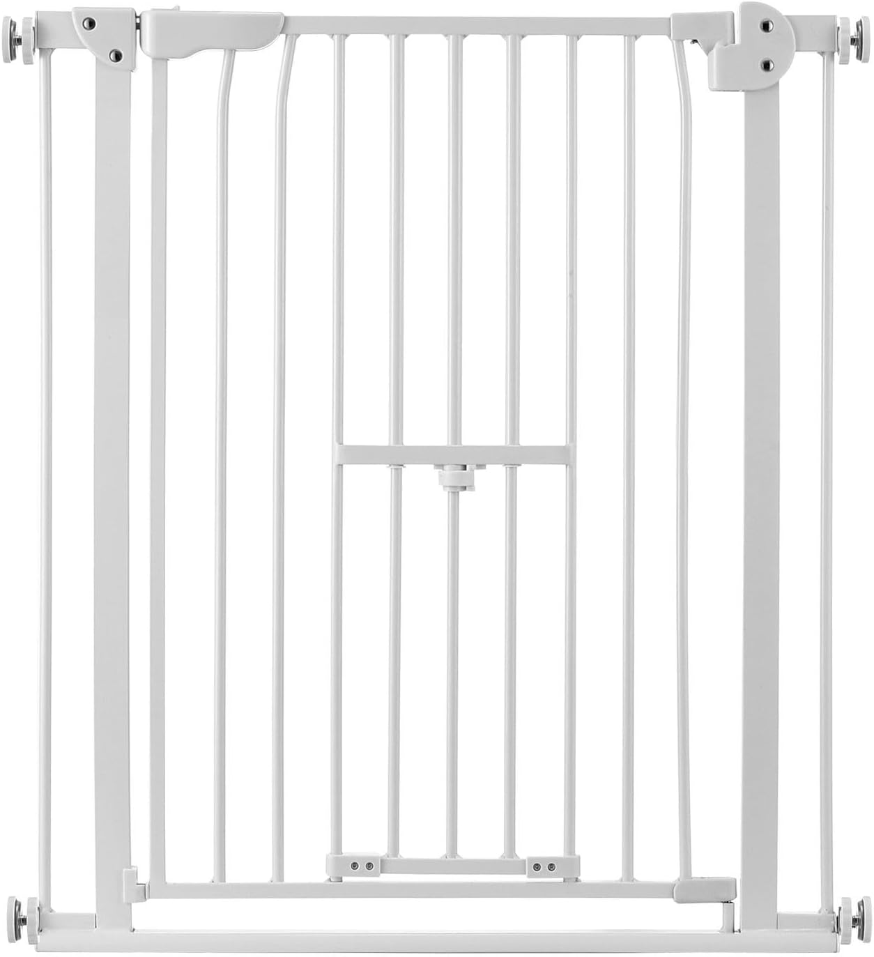 Pet Scene Dog Safety Gate 77Cm Tall Adjustable Pet Fence Barrier Security Guard Doorway Stairs Enclosure Low Containment System with Walk through Cat Door image number 5
