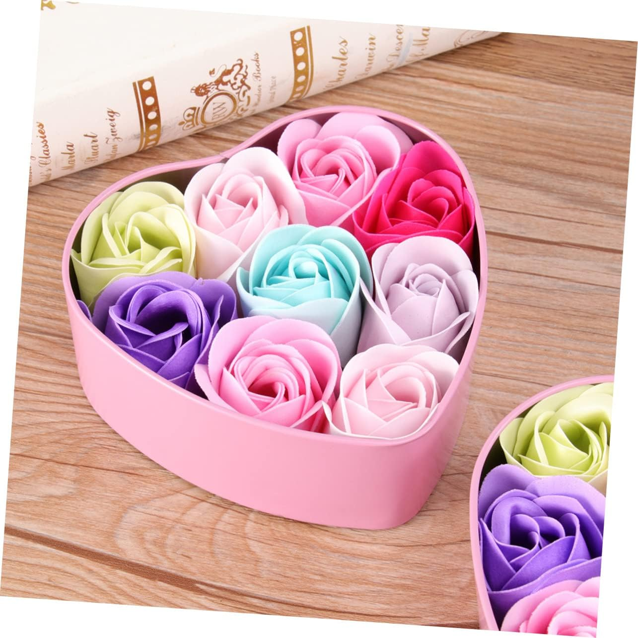 Flower Soap Heart Shaped Mother'S Day Set Pcs Natural Scented Soap for Women Creative Present for Mom or Girlfriend Random image number 1