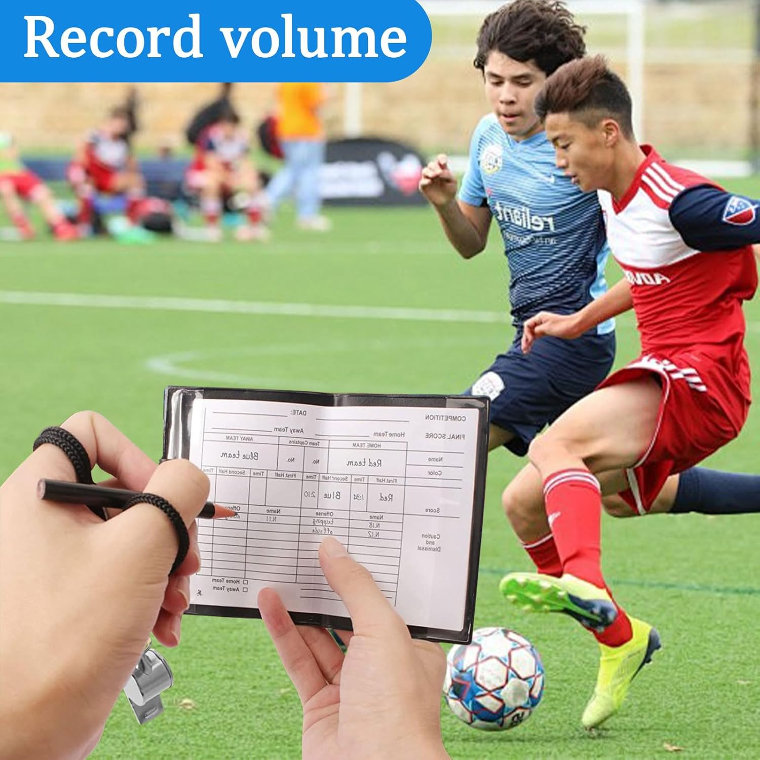 6 Pcs Red and Yellow Cards Soccer Referee Set，3Pcs Soccer Referee Cards and 3 Pcs Whistle,Soccer Cards Set Is Suitable for Football Matches,Soccer Game Sports