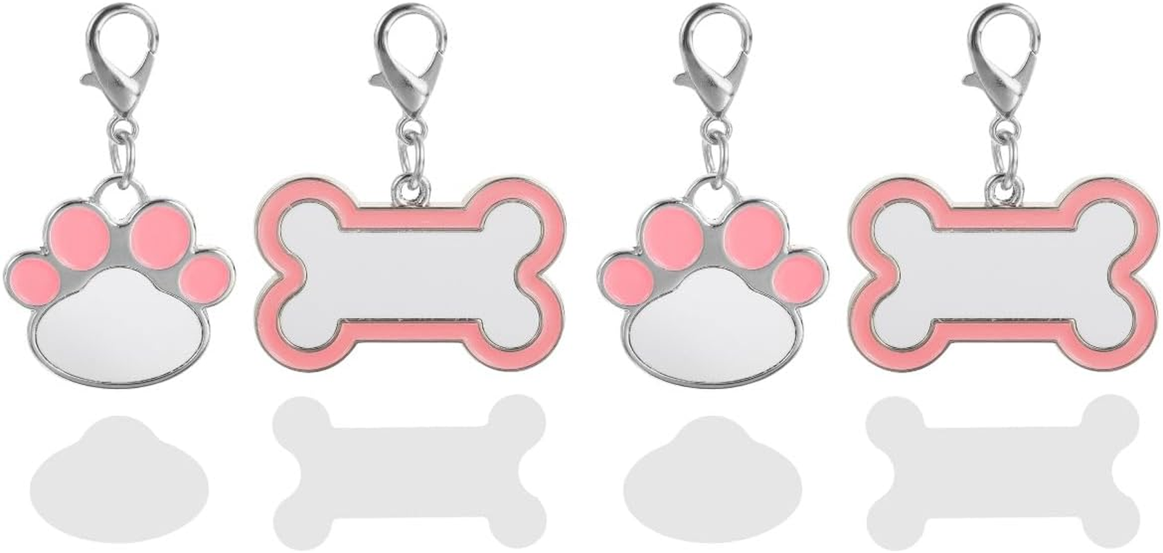 LUOZZY 4 Pcs Sublimation Blank Dog Tags Heat Transfer Puppy Kitten Tags Pendent Blank Craft Pet Tags Supplies - Pink image number 3