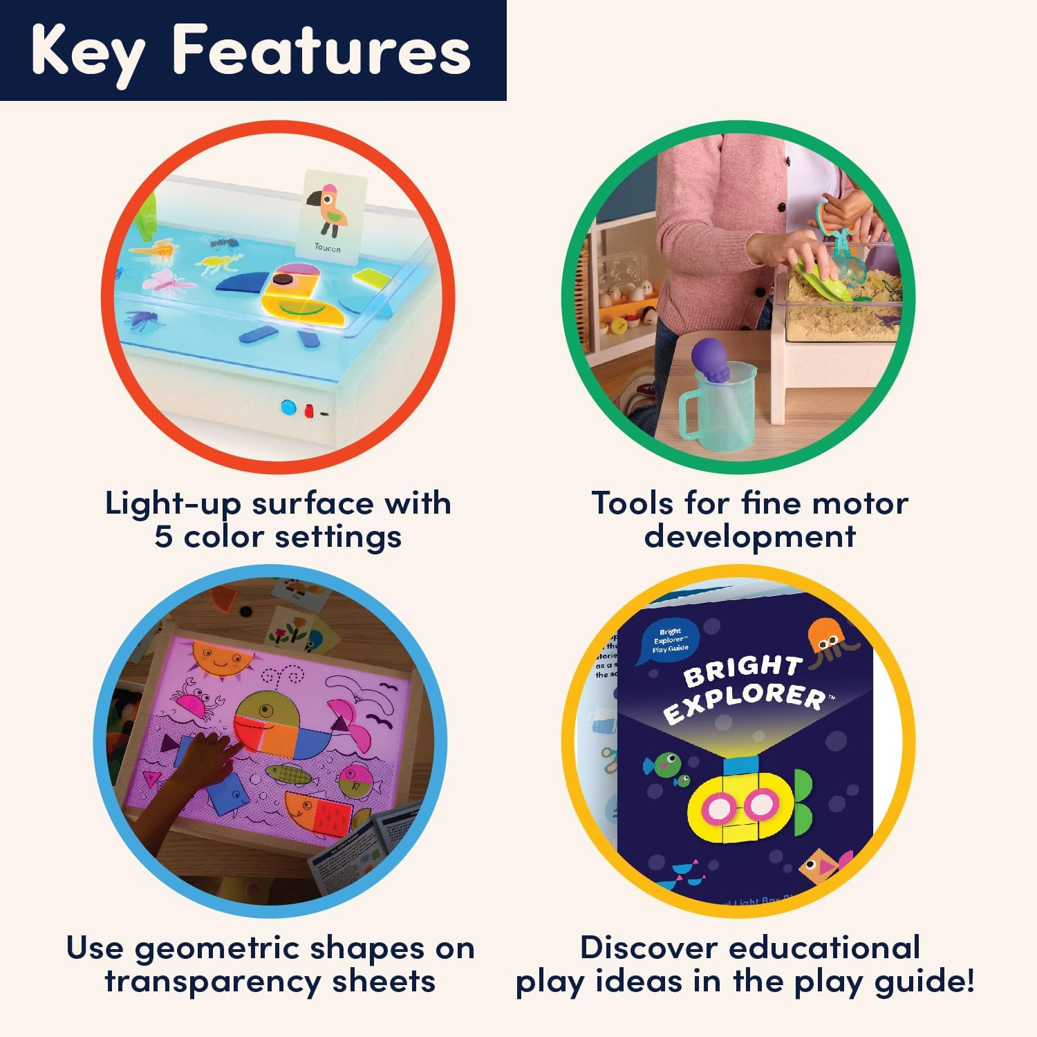 Battat Education &ndash; Tracing Light Box &ndash; Light Table for Kids &ndash; Sensory Lights &ndash; Light up Board for Kids &ndash; 3 Years + &ndash; Bright Explorer image number 1