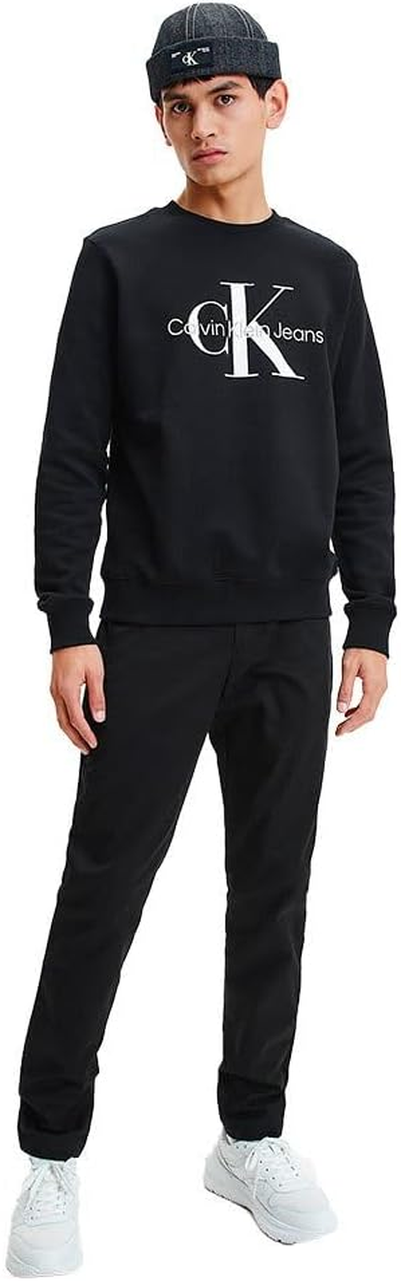 Calvin Klein Jeans Mens Core Monologo Crewneck Sweatshirt, Ck Black image number 3