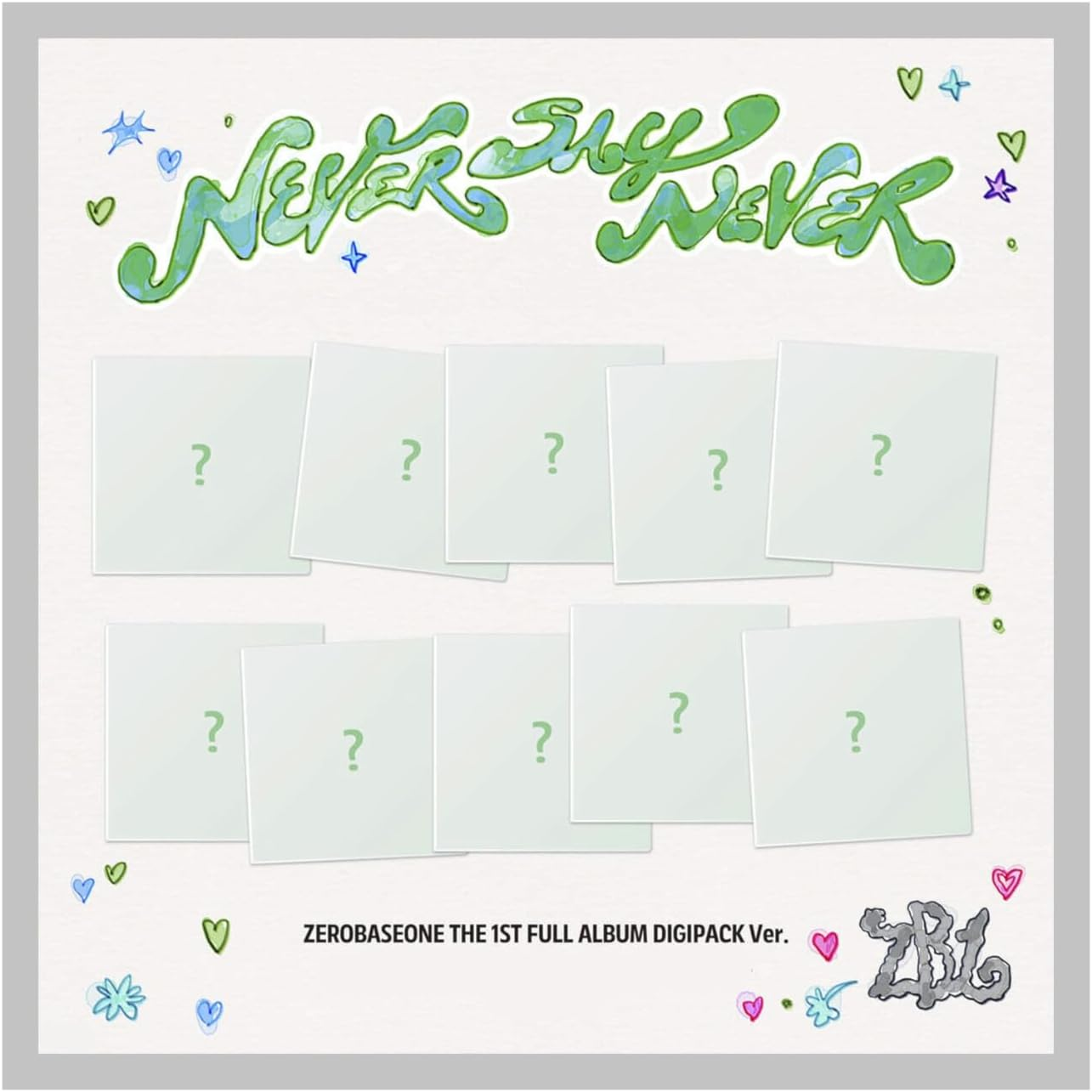 ZEROBASEONE ZB1 NEVER SAY NEVER 1St Album Digipack Random Version Cd+Photobook+Folded Poster on Pack+Stamp Sticker+Photo Diary+Photocard+Sticker+Calendarcard+Tracking Sealed image number 1