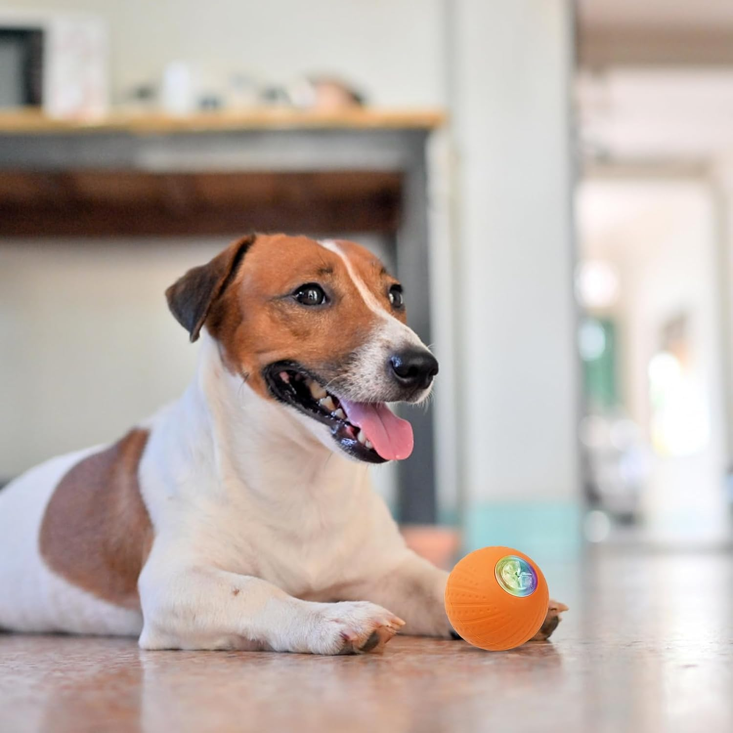 Litinliv Interactive Dog Toy Ball, Interactive Remote Control LED Dog Toy Ball, Smart Active Rolling Ball Dog with USB Cable, Fun Tough Dog Toys, for Small Medium Dogs image number 2