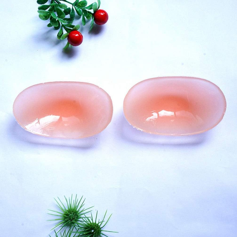 EXCEART 2 Pairs Silicone Shoulder Push-Up Pads Women Adhesive Shoulder Enhancer Reusable Anti-Slip for Girls (Silicone Skin Color) image number 1